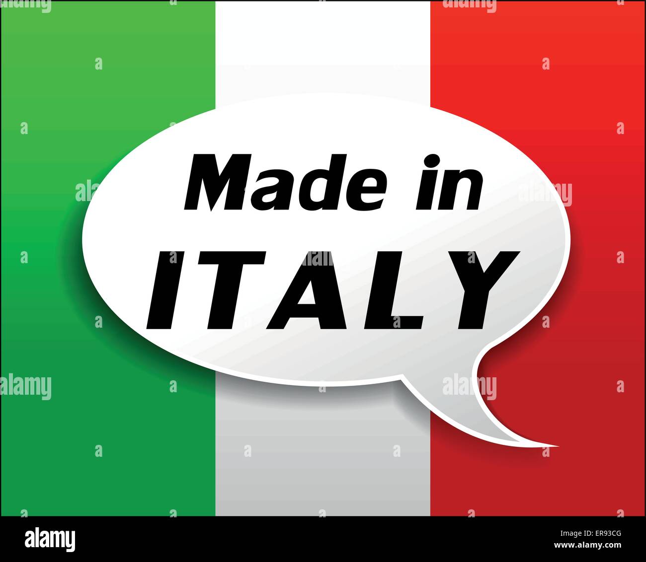 Ilustración vectorial de made in Italy icono sobre fondo blanco. Ilustración del Vector