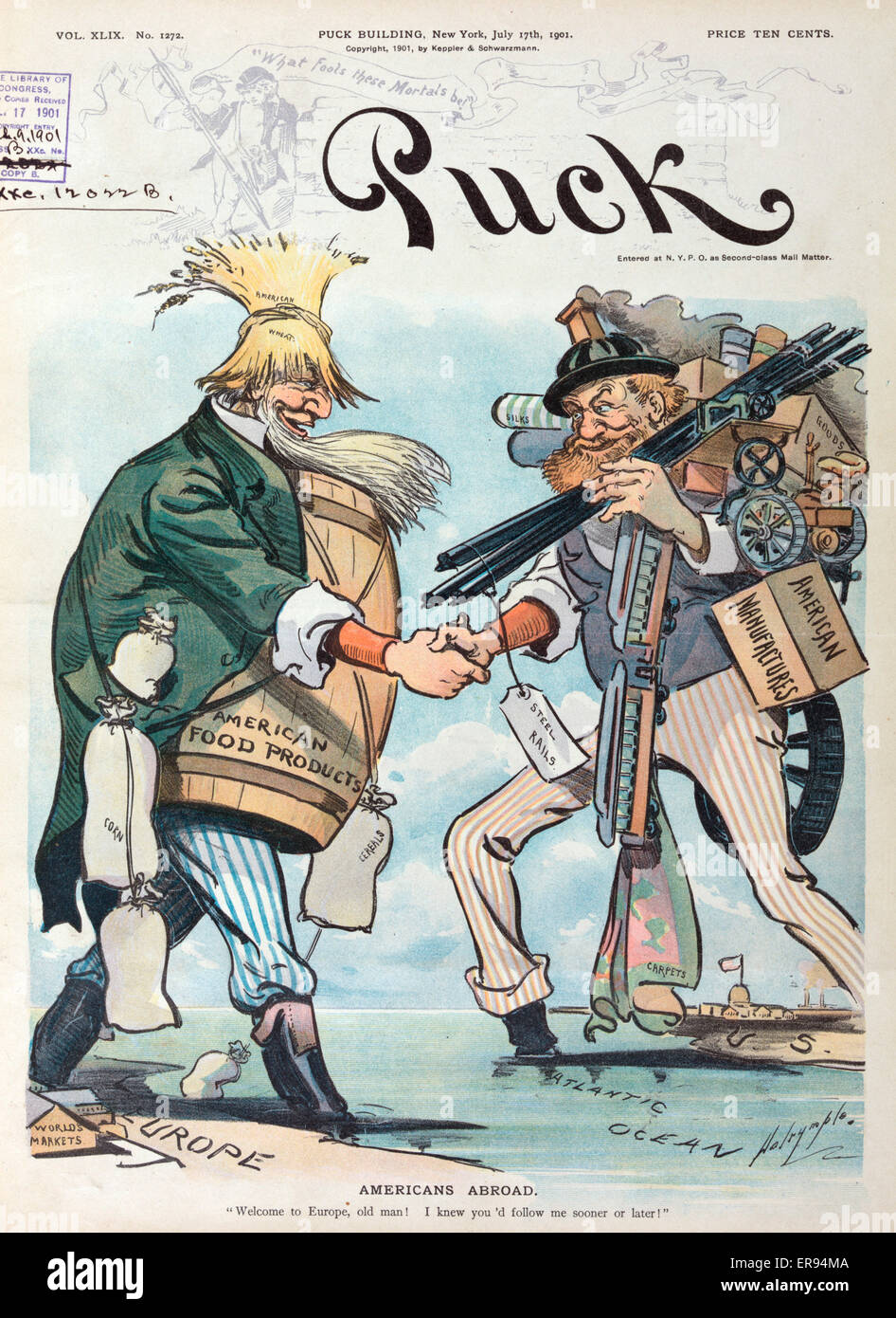 Los estadounidenses en el extranjero. La ilustración muestra Los estadounidenses en el extranjero. La ilustración muestra