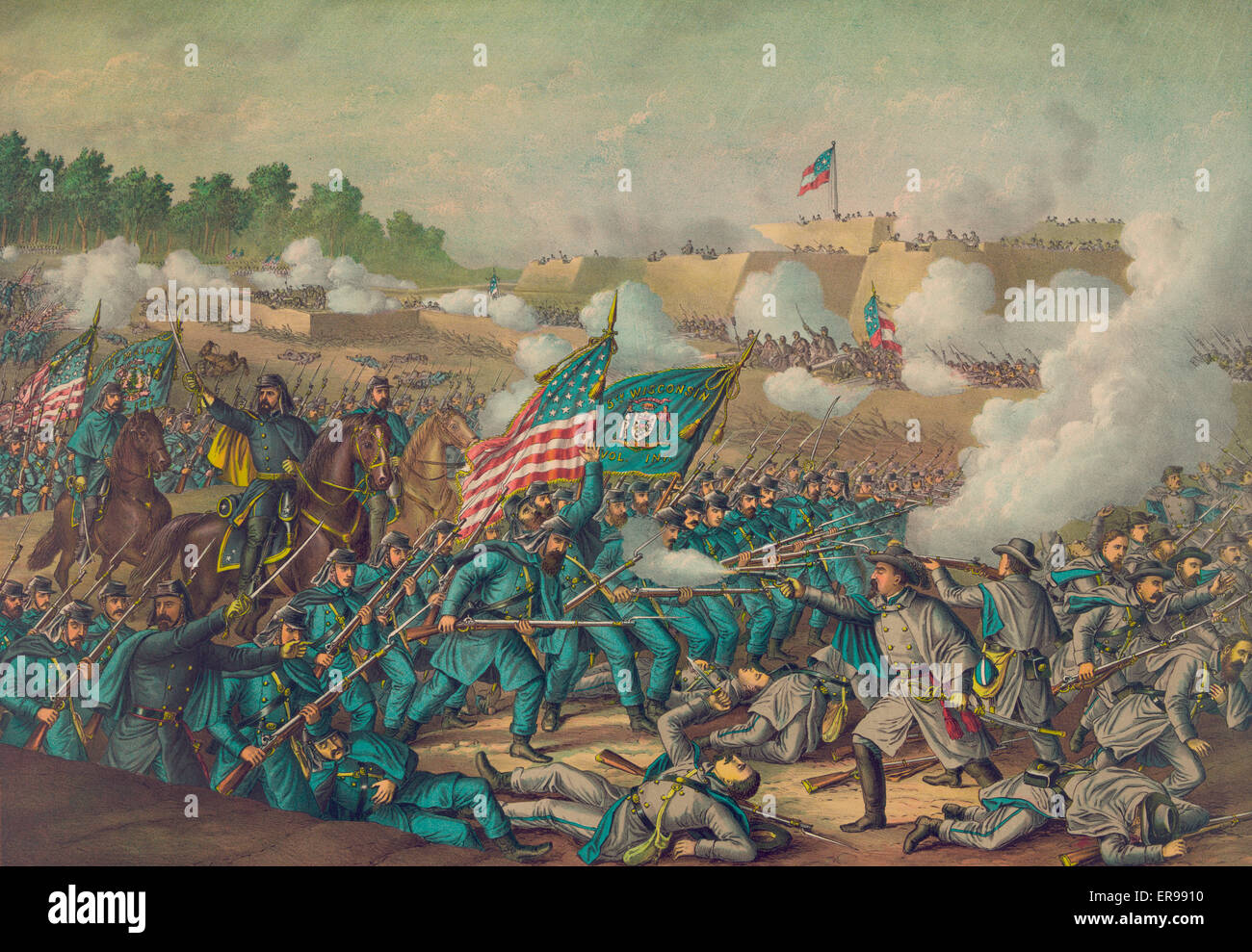 Batalla de Williamsburg, Guerra Civil Americana Foto de stock