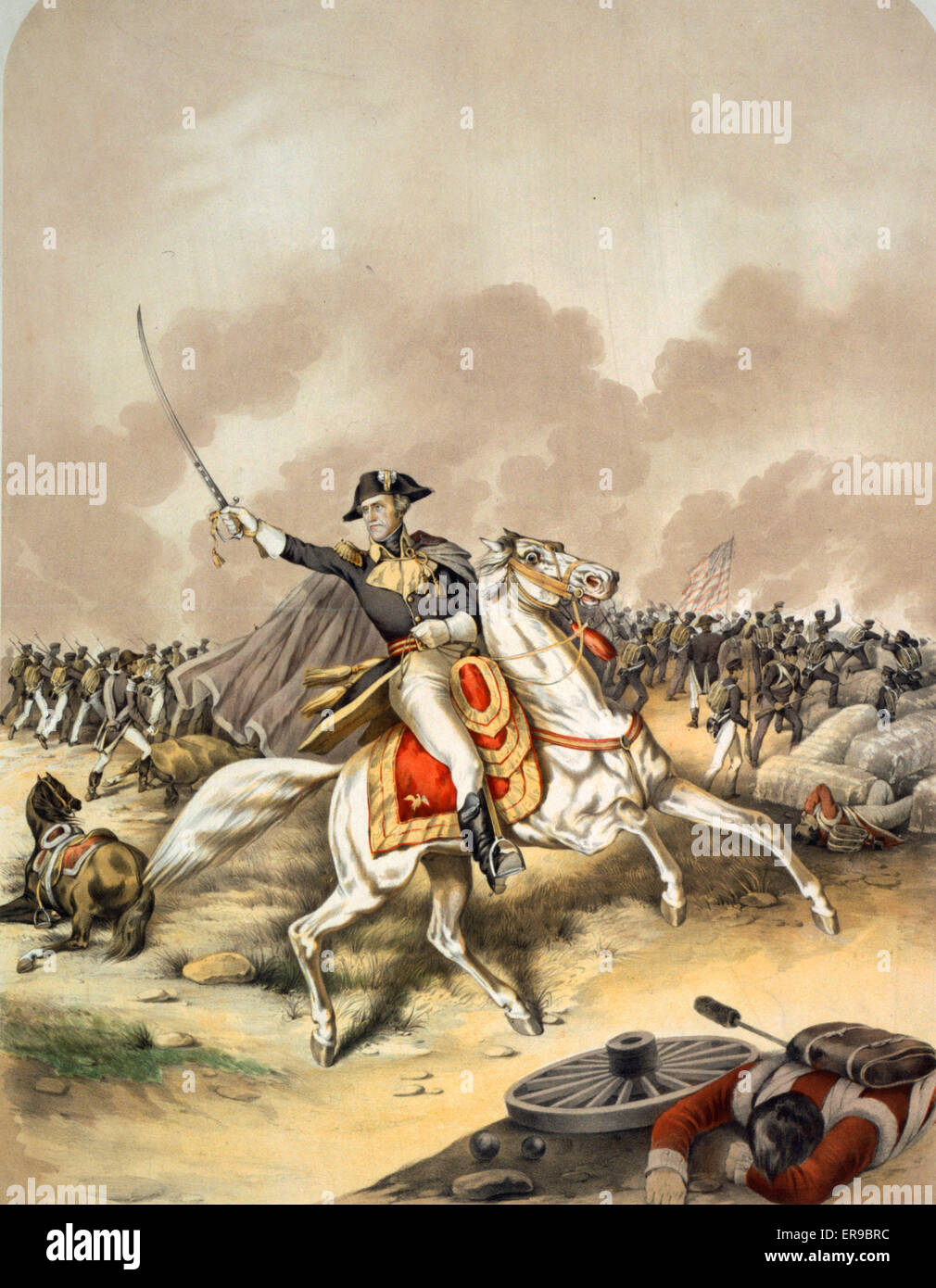 Gl. Jackson--En la batalla de Nueva Orleáns durante la guerra de 1812 Foto de stock