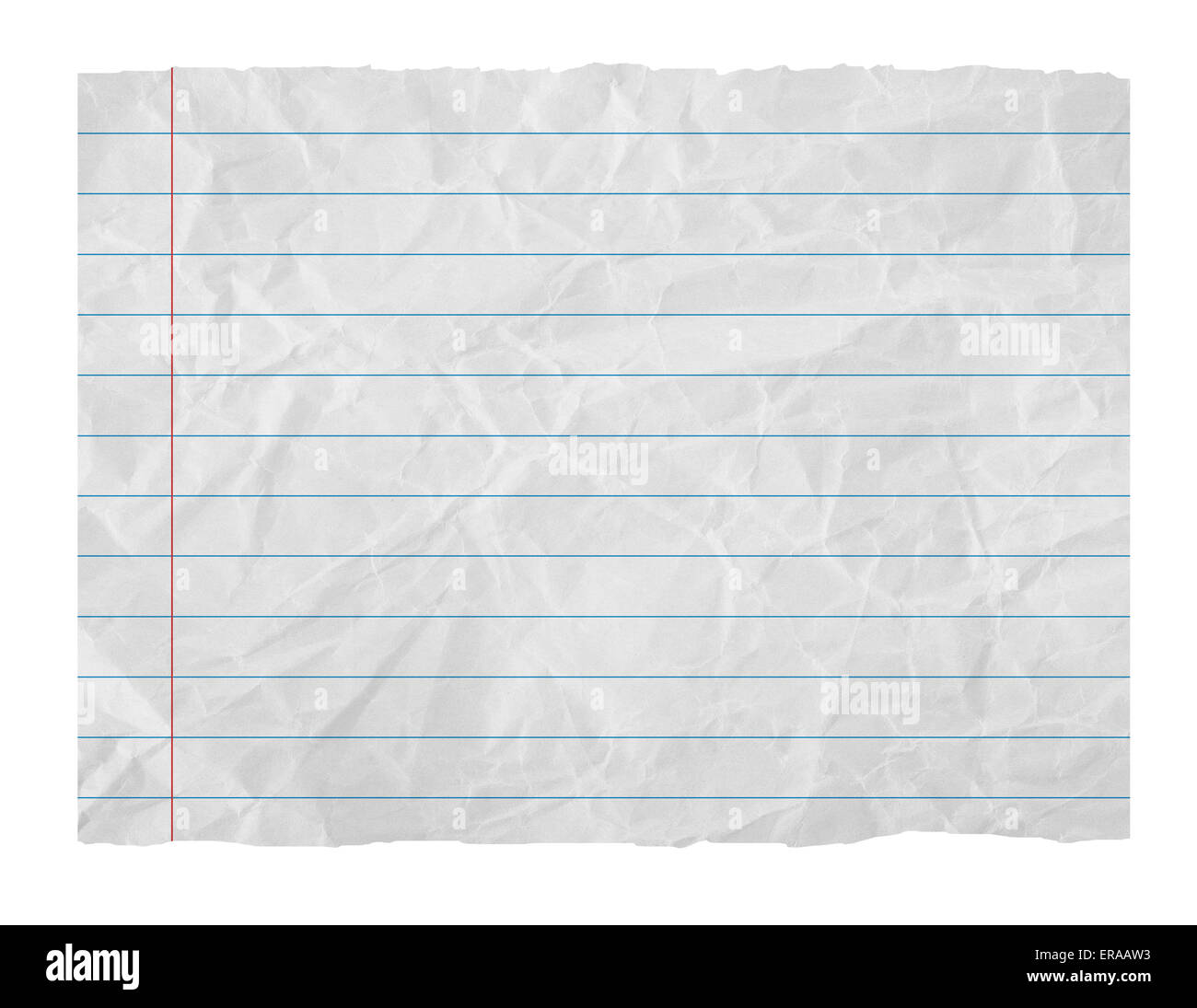 Hoja de papel con rayas aislado en blanco Fotografía de stock - Alamy