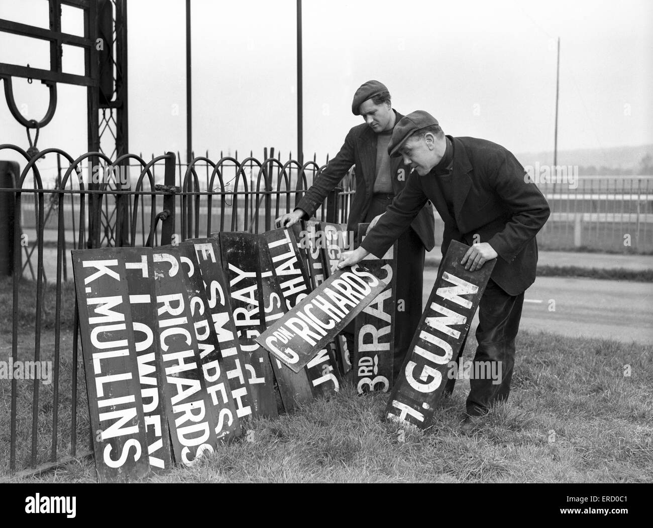 Apertura de la temporada de carreras planas en Lincoln. El 15 de marzo de 1950. Foto de stock