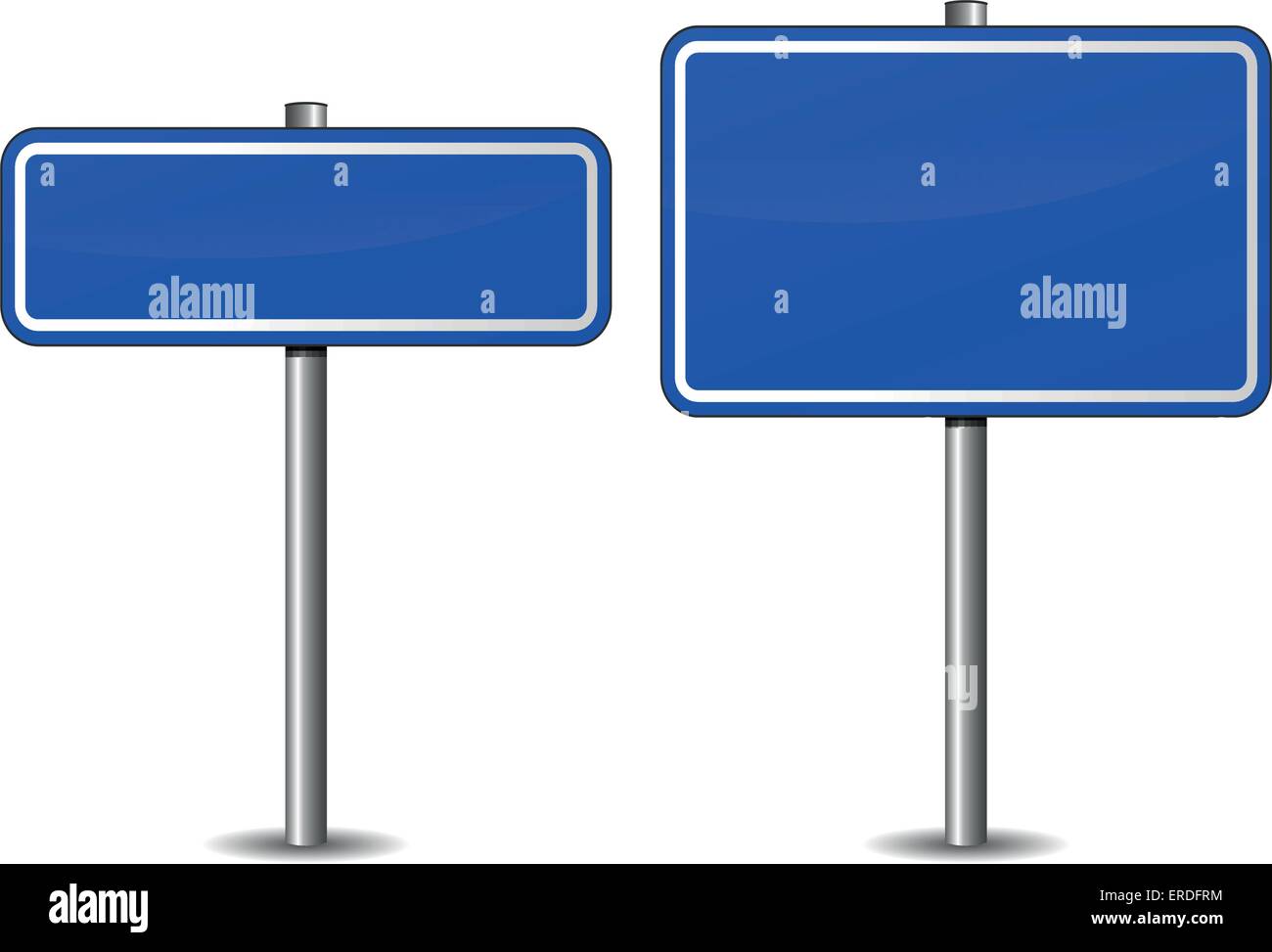 Ilustración vectorial de señales de carretera azul en blanco sobre fondo blanco. Ilustración del Vector