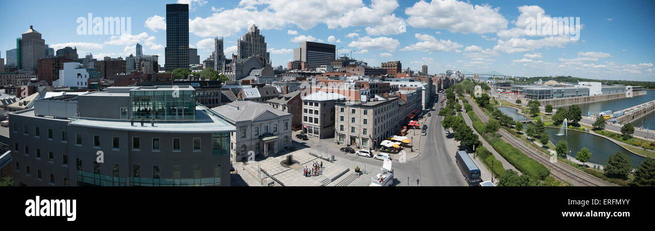Diversión en familia en Montreal, Quebec, Canadá. Vista panorámica de la ciudad de Montreal. Foto de stock