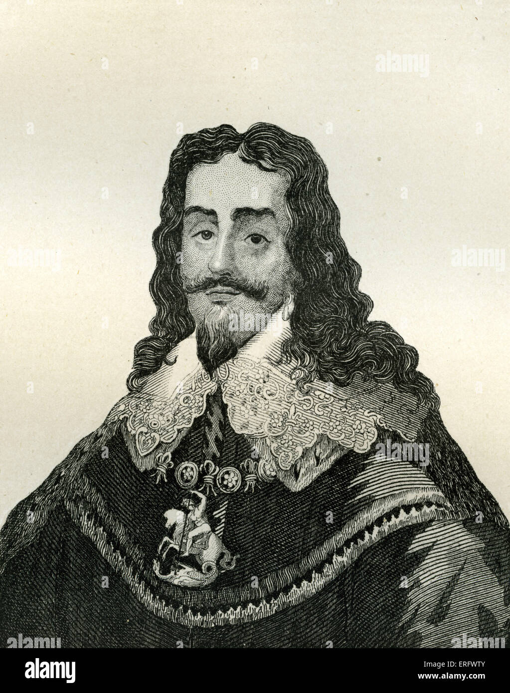 Carlos I (1600 - 1649) fue Rey de Inglaterra, Escocia e Irlanda del 27 de marzo de 1625 hasta su ejecución. Sus últimos años fueron Foto de stock