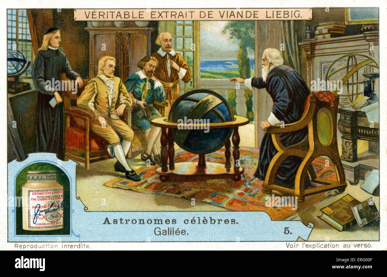 John Milton paga una visita a Galileo Galilei, quien explica sus teorías a él. GG:, el físico y astrónomo italiano Fotografía de stock - Alamy