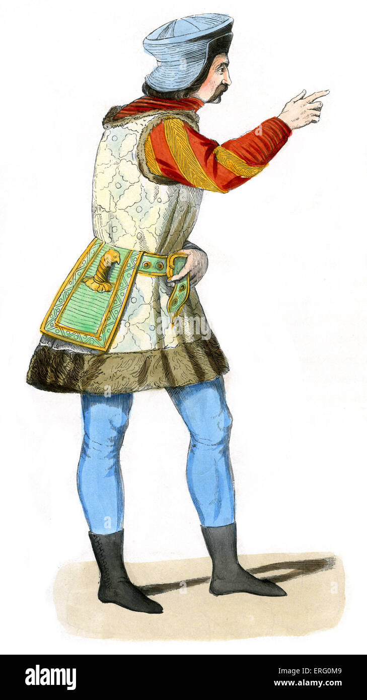 Caballero de la corte del emperador Segismundo de Alemania, en el siglo XV. Similitud entre su