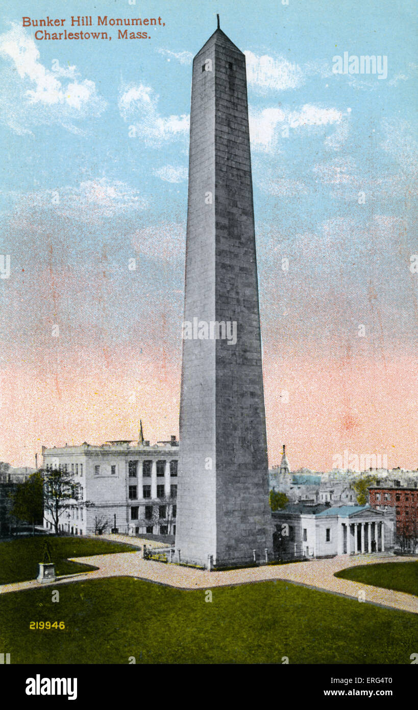Boston: Bunker hill Monument, Charlestown. Foto tomada c.1900s Foto de stock