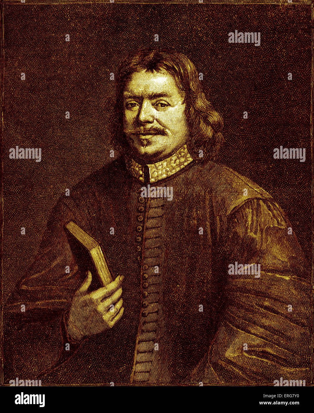 John Bunyan, retrato. John Bunyan: 28 de noviembre de 1628 - 31 de agosto de 1688, el escritor inglés Christian y predicador. Foto de stock