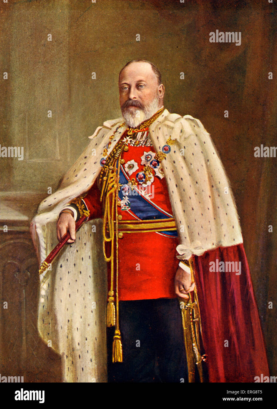 Su Majestad el Rey Eduardo VII, el Rey del Reino Unido y los dominios británicos, Emperador de la India a partir de enero de 1901 - Mayo Foto de stock