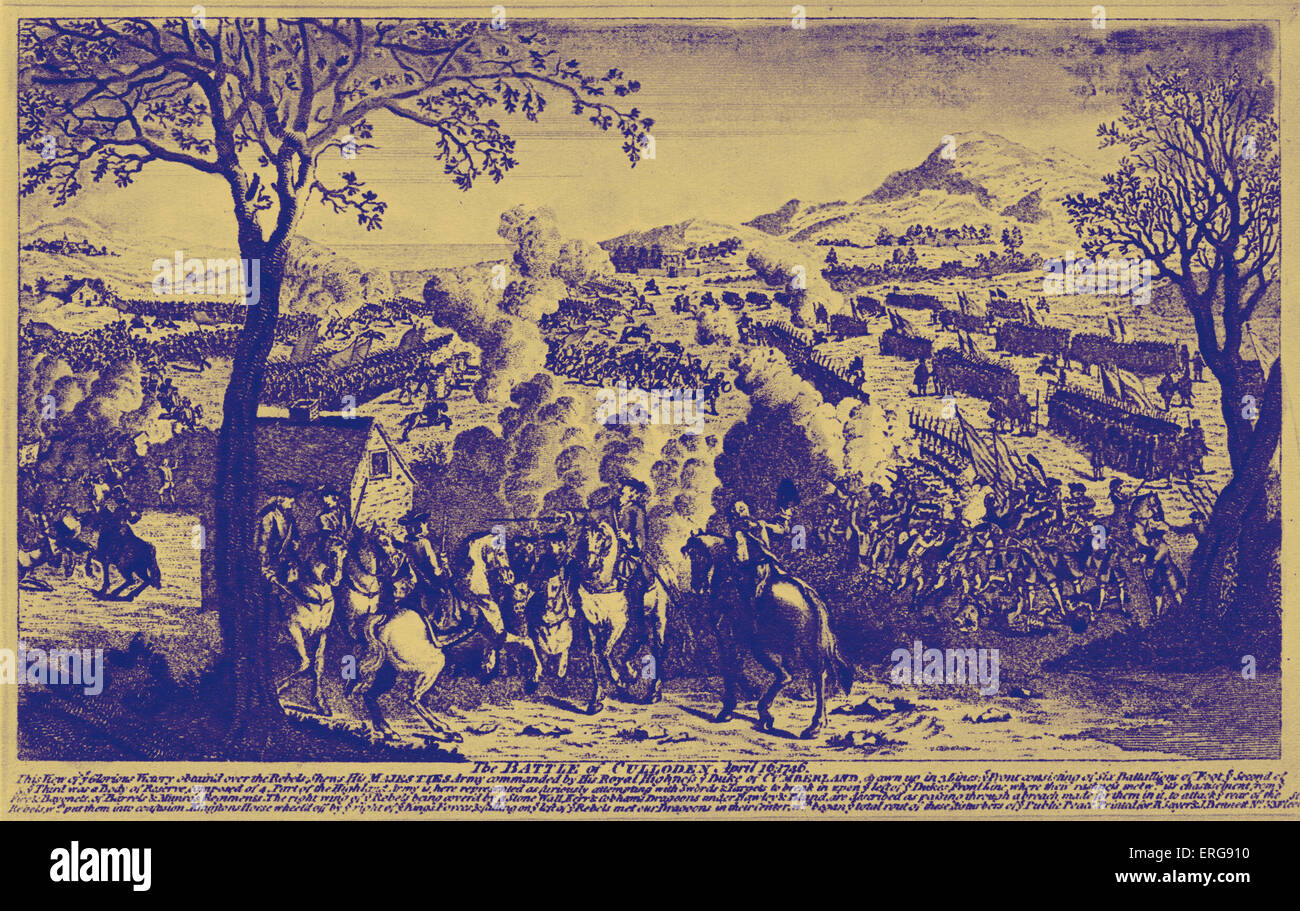 La batalla de Culloden, 1746. La batalla de Culloden fue el último enfrentamiento de la creciente jacobita de 1745 en Escocia. 18 Foto de stock
