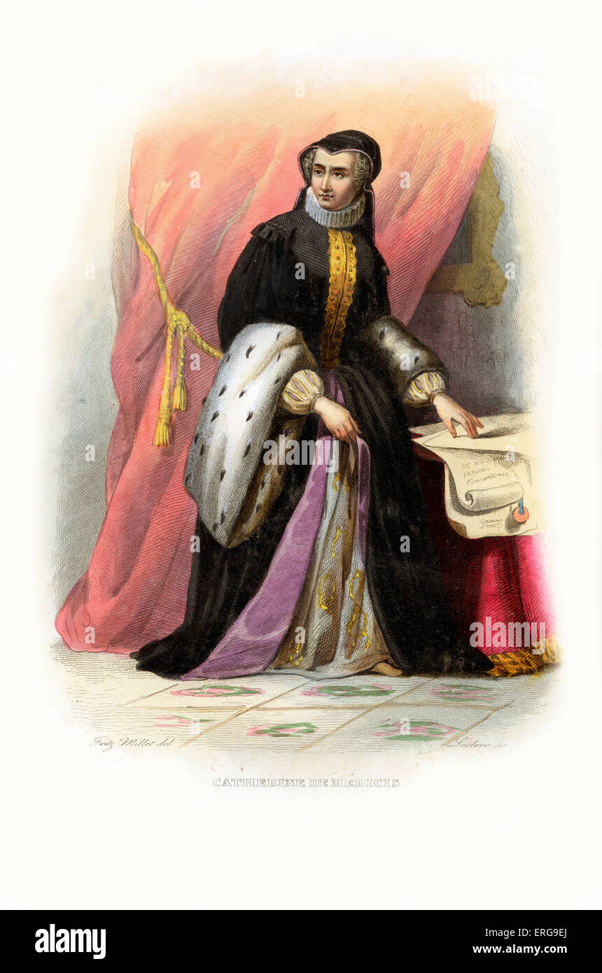 Catalina de Médicis (o Catalina de Médicis). Italiano de nacimiento, reina consorte de Francia como esposa del Rey Enrique II de Francia Foto de stock