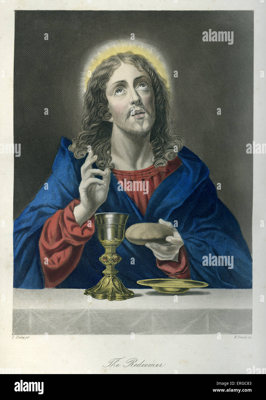El Cristo Redentor, La Última Cena. Después de un grabado por W Francés. Foto de stock