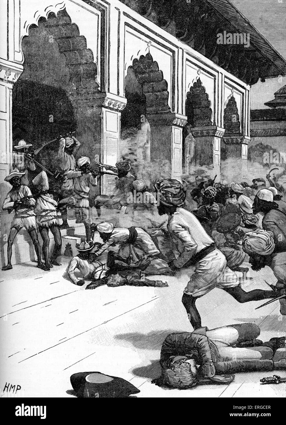 Fallout después de la Raja de Benares 's arresto, 1781. Al no haber cumplido el contrato con British East India Company, la raja de Foto de stock