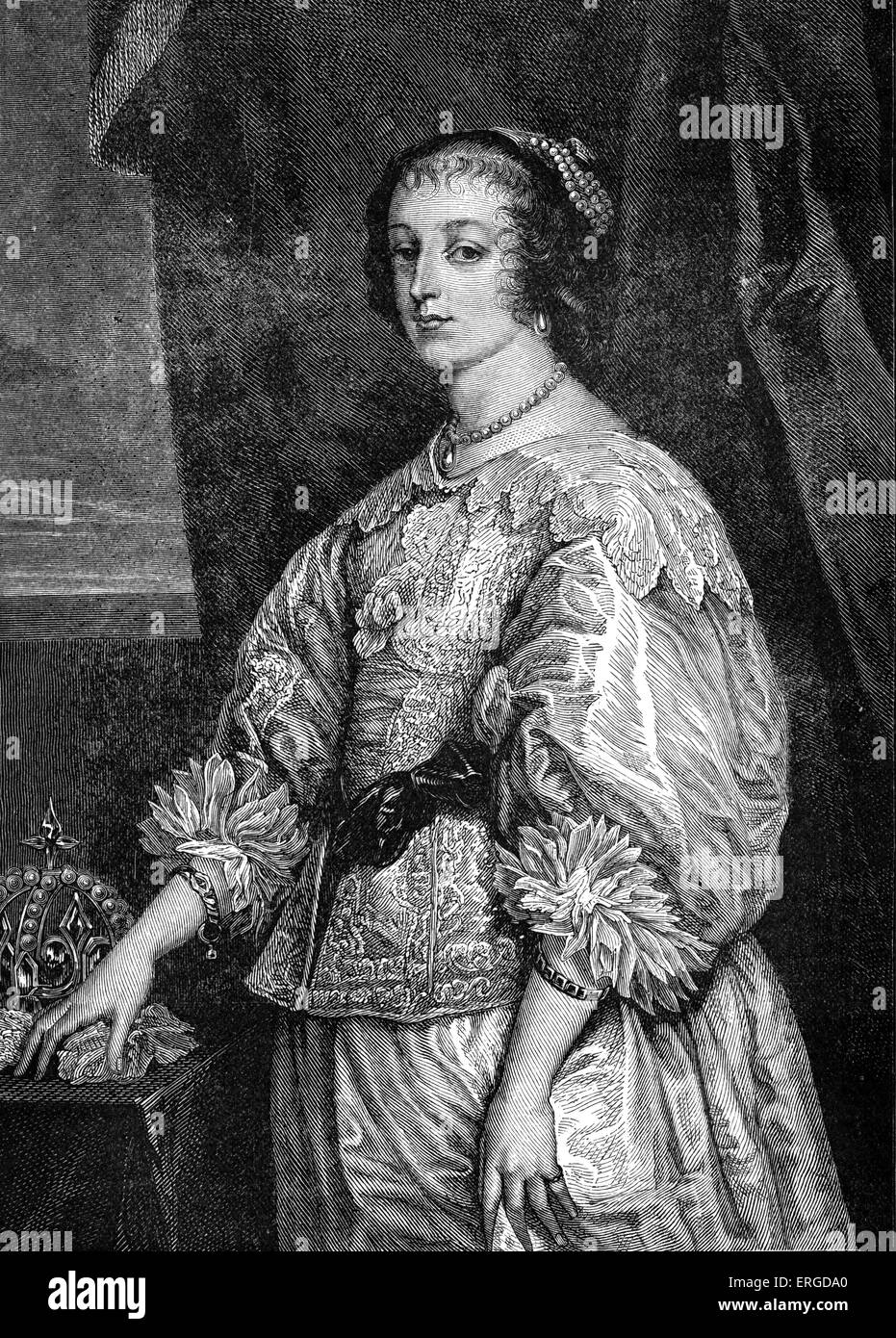 Henrietta Maria. La esposa del rey Carlos I de Inglaterra: 25 de noviembre de 1609 - 10 de septiembre de 1669. Foto de stock