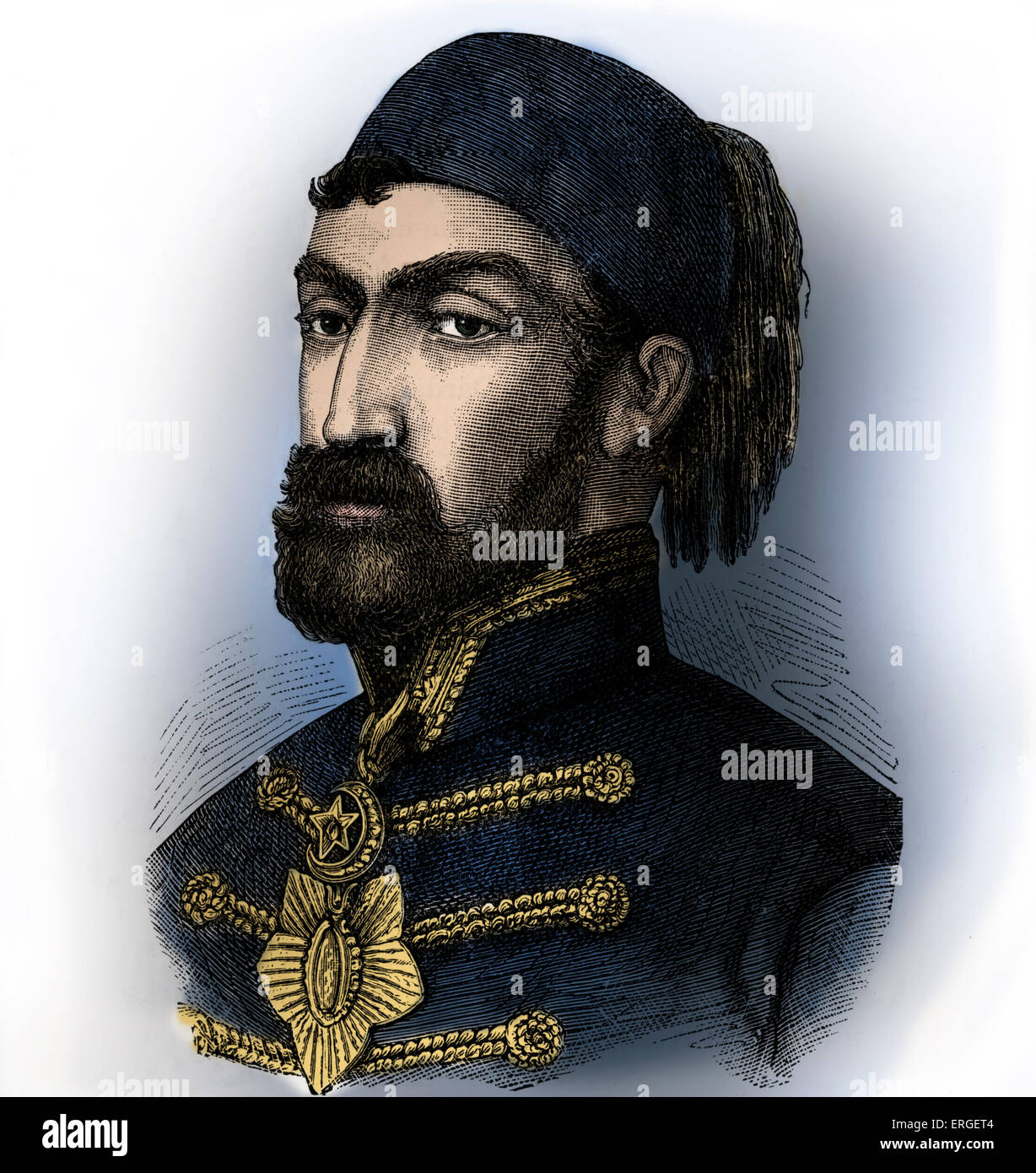 Omar Pasha Latas - otomana y gobernador general. Originalmente el serbio, más tarde convertido al Islam. Llevó a la victoria a las fuerzas Otomanas Foto de stock