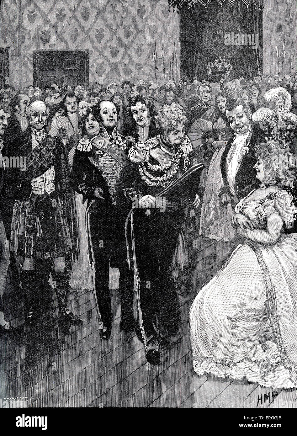 Jorge IV la celebración de un dique en el Palacio de Holyrood, residencia oficial del monarca británico en Escocia. GIV: Rey de Reino Unido, Foto de stock