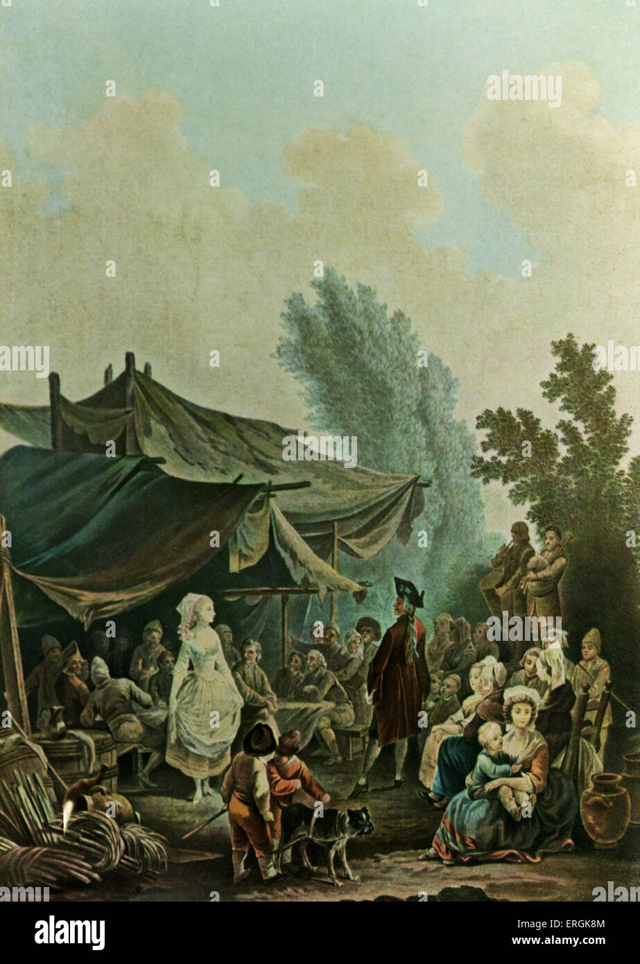 La Noce de Village (la aldea matrimonio), 1785 - después del grabado por Charles Melchior Descourtis, después Nicolas Antoine Taunay Foto de stock