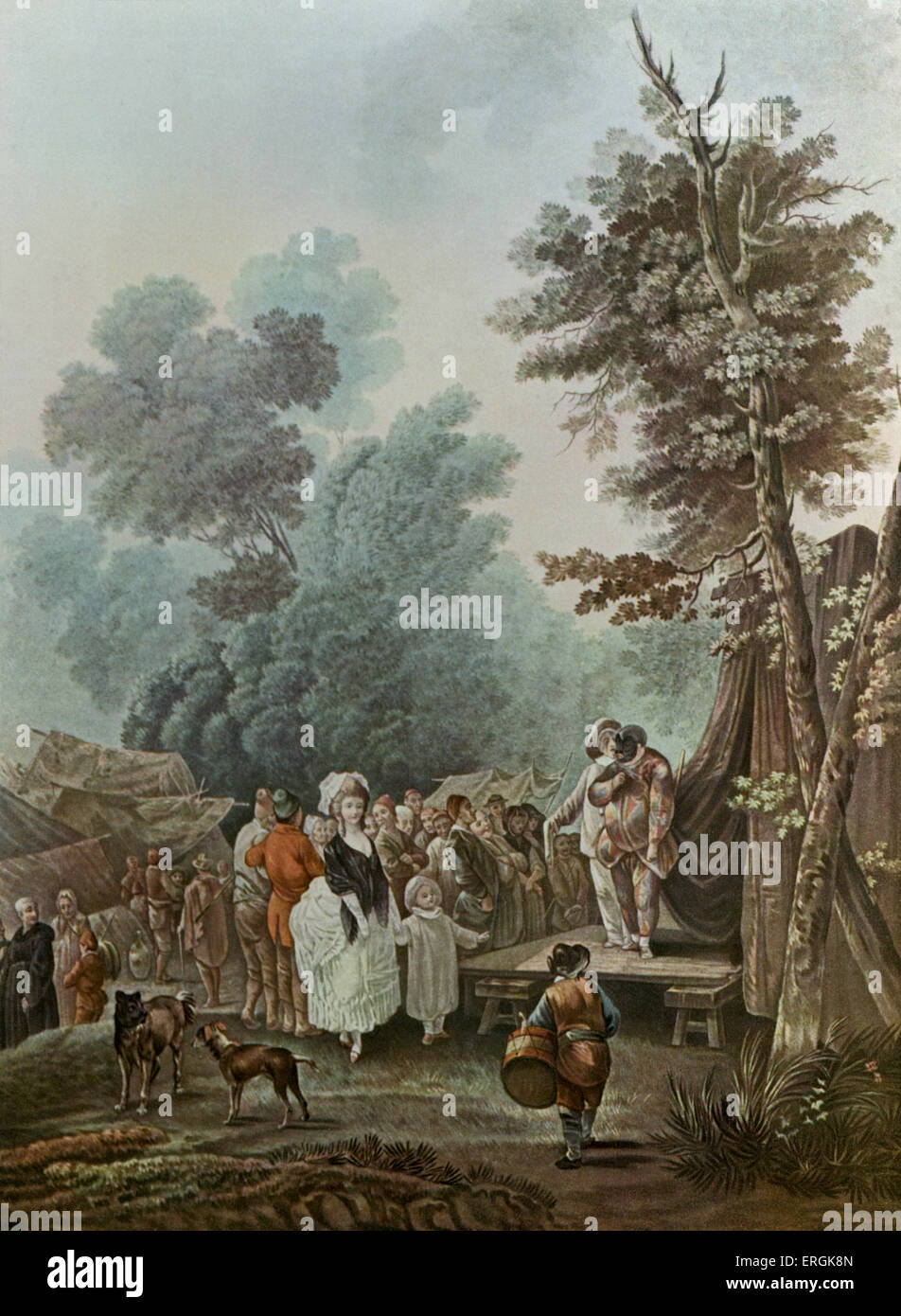 La Foire de Village (la aldea justo), 1785 - después del grabado por Charles Melchior Descourtis, después Nicolas Antoine Taunay Foto de stock