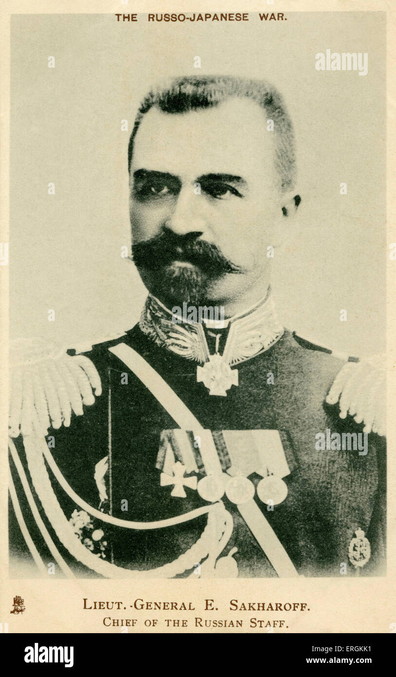 El Teniente General Viktor Sakharoff (1848-1905) se hizo el Ministro de la guerra a Rusia en 1904 por el estallido de la Foto de stock