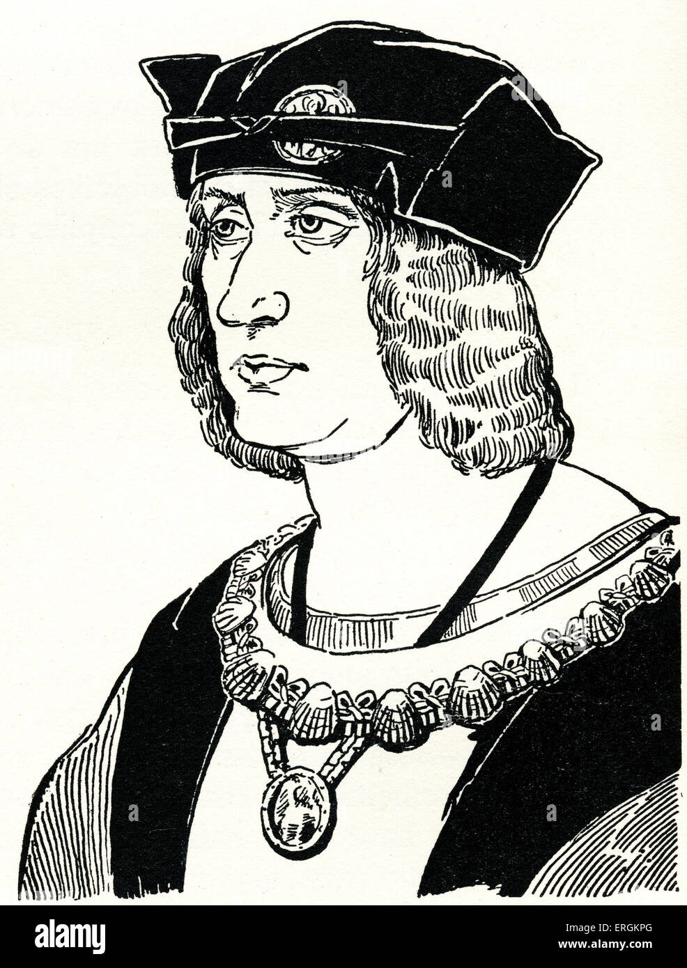 El rey Luis XII (1462 - 1515). Gobernó como rey de Francia desde 1498 a 1515 y Rey de Nápoles desde 1501 a 1504. Sobre la base de grabado de Jehen Perreal (c.1450 - 1530). Herbert Norris artista falleció 1950 - pueden requerir la autorización de los derechos de autor Foto de stock