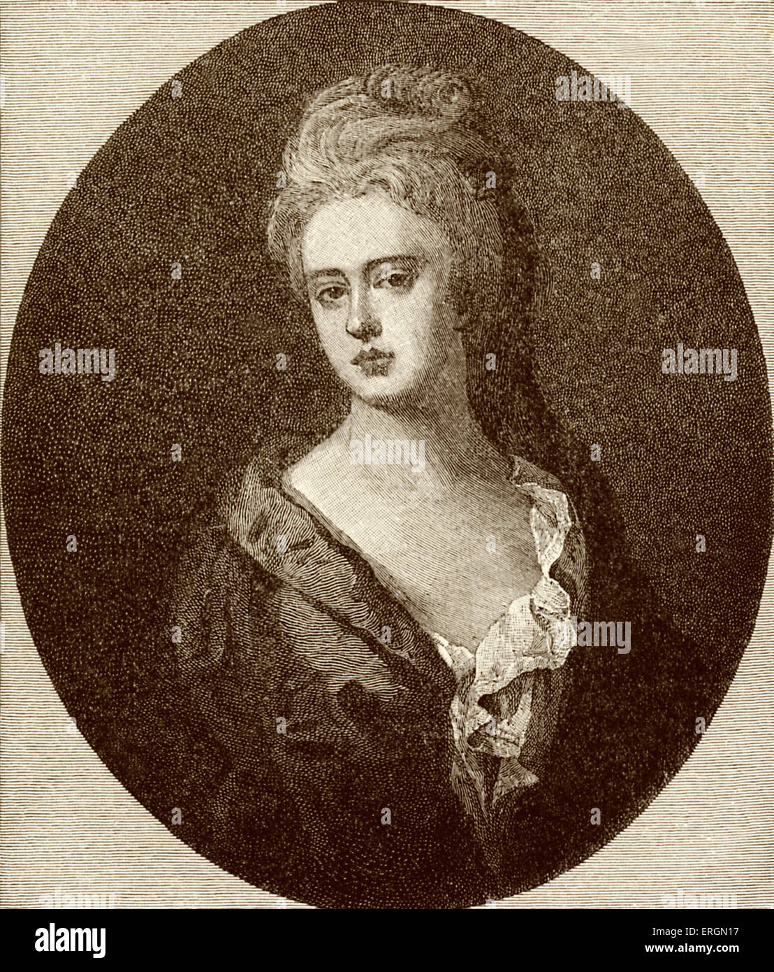 Sarah, Duquesa de Marlborough (1660 - 1744). Buen amigo de la reina Ana de Gran Bretaña (1665 -1714), quien se convirtió en un influyente Foto de stock
