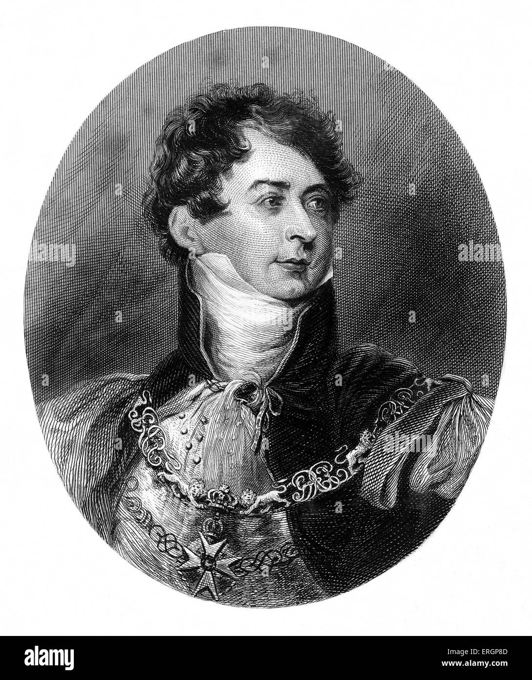 El rey Jorge IV, retrato. Reinó de 1820 - 1830. George actuó como regente de su padre a partir de 1811-1820. Foto de stock