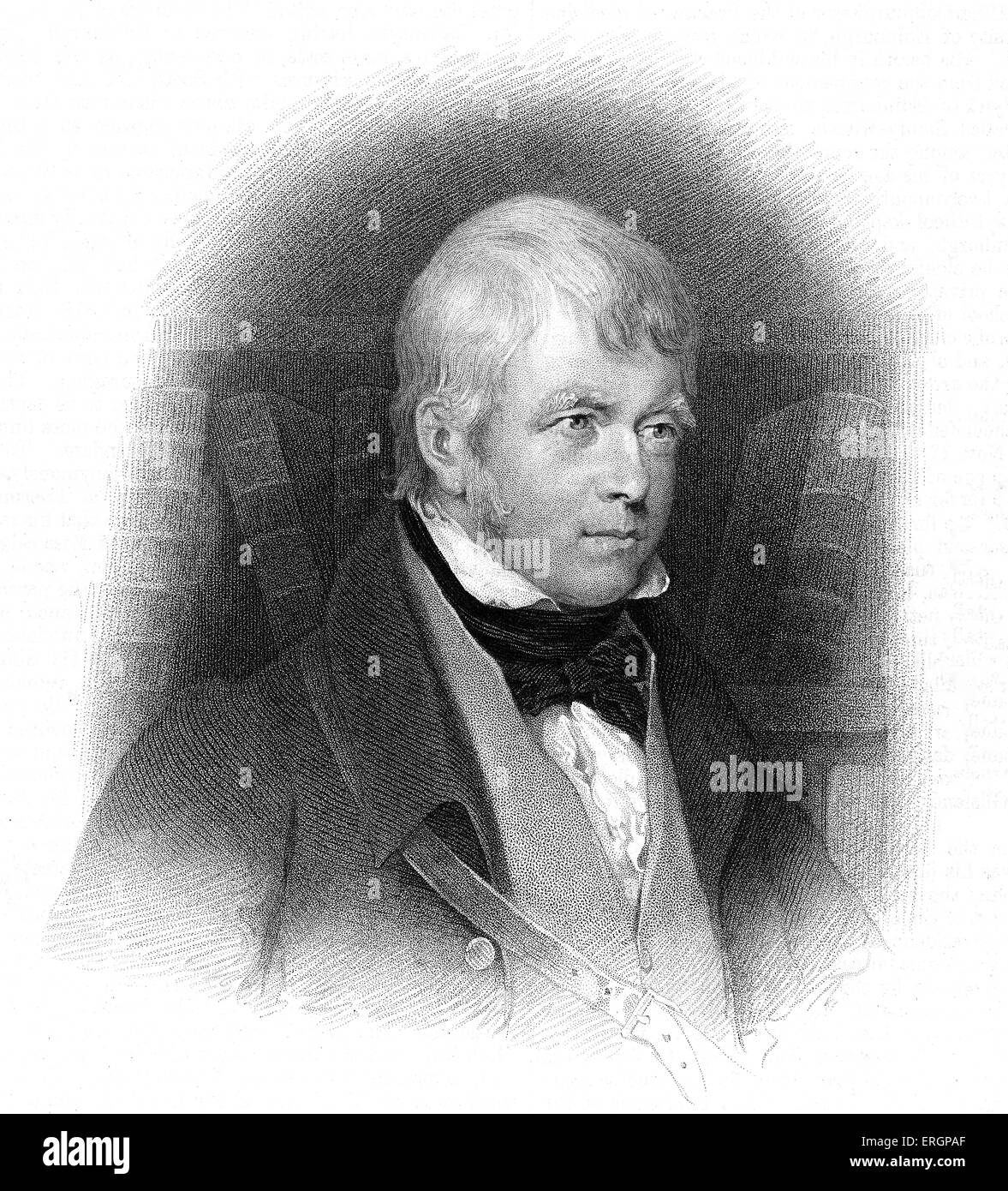 Walter Scott. Histórico escocés, novelista, dramaturgo y poeta. Grabado por William Finden 1787 - 20 de septiembre de 1852. W. S. 5 Foto de stock