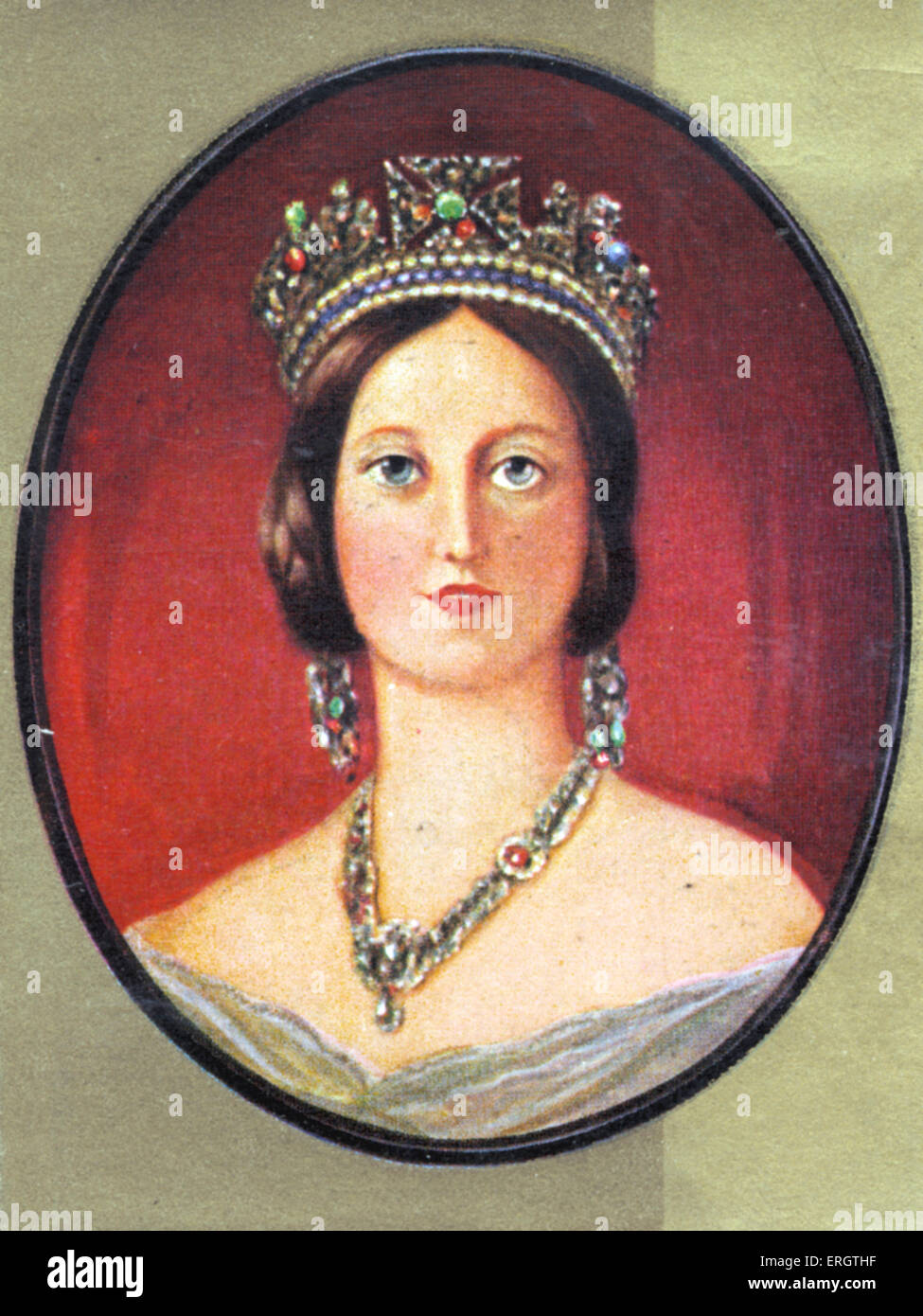 La reina Victoria de Inglaterra. Retrato. Tras una miniatura por William Essex. 24 de mayo de 1819 - 22 de enero de 1901 Foto de stock
