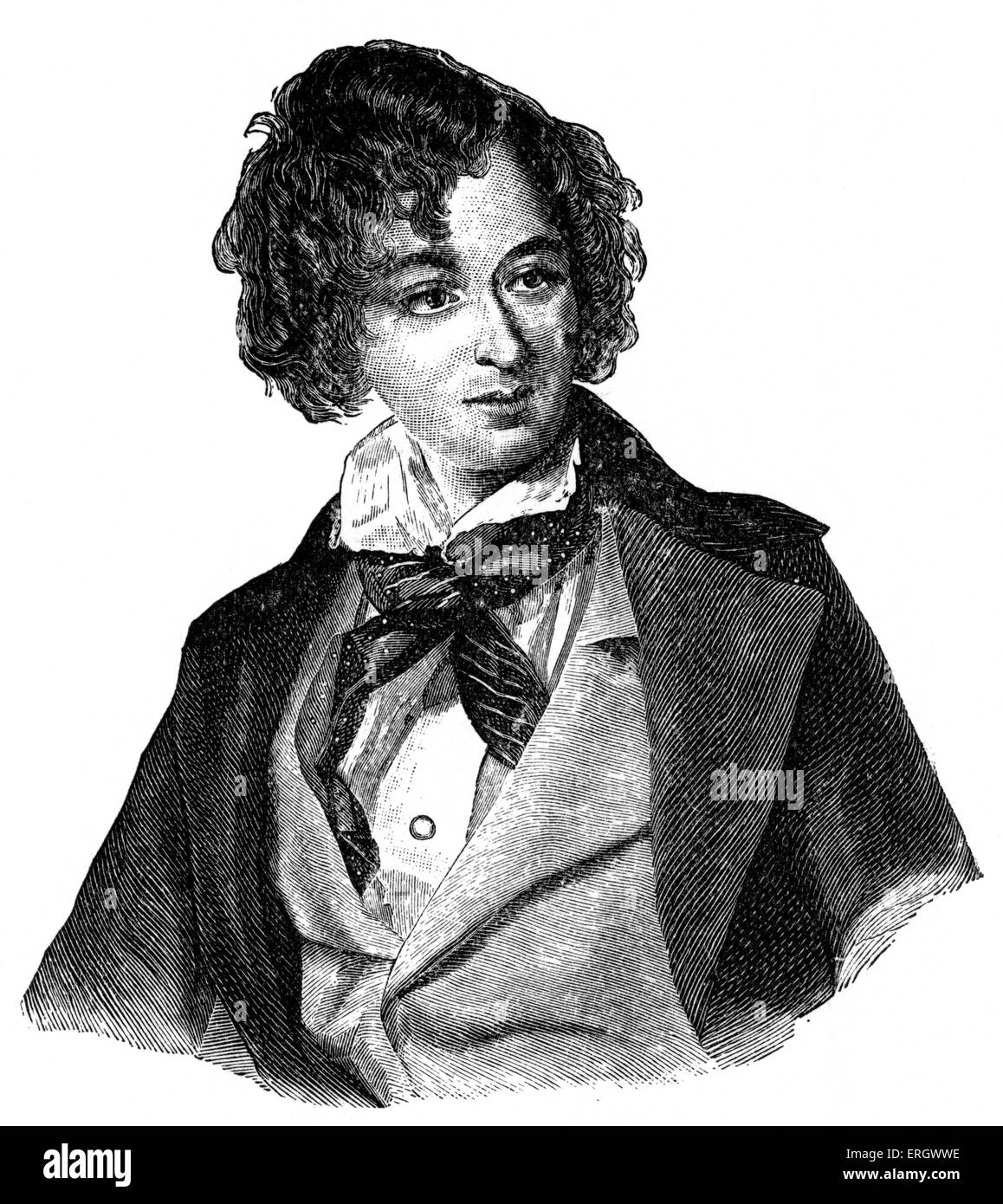 Benjamín Disraeli, primer conde de Beaconsfield - retrato del estadista inglés y figura literaria en su juventud: 21 de diciembre. Foto de stock