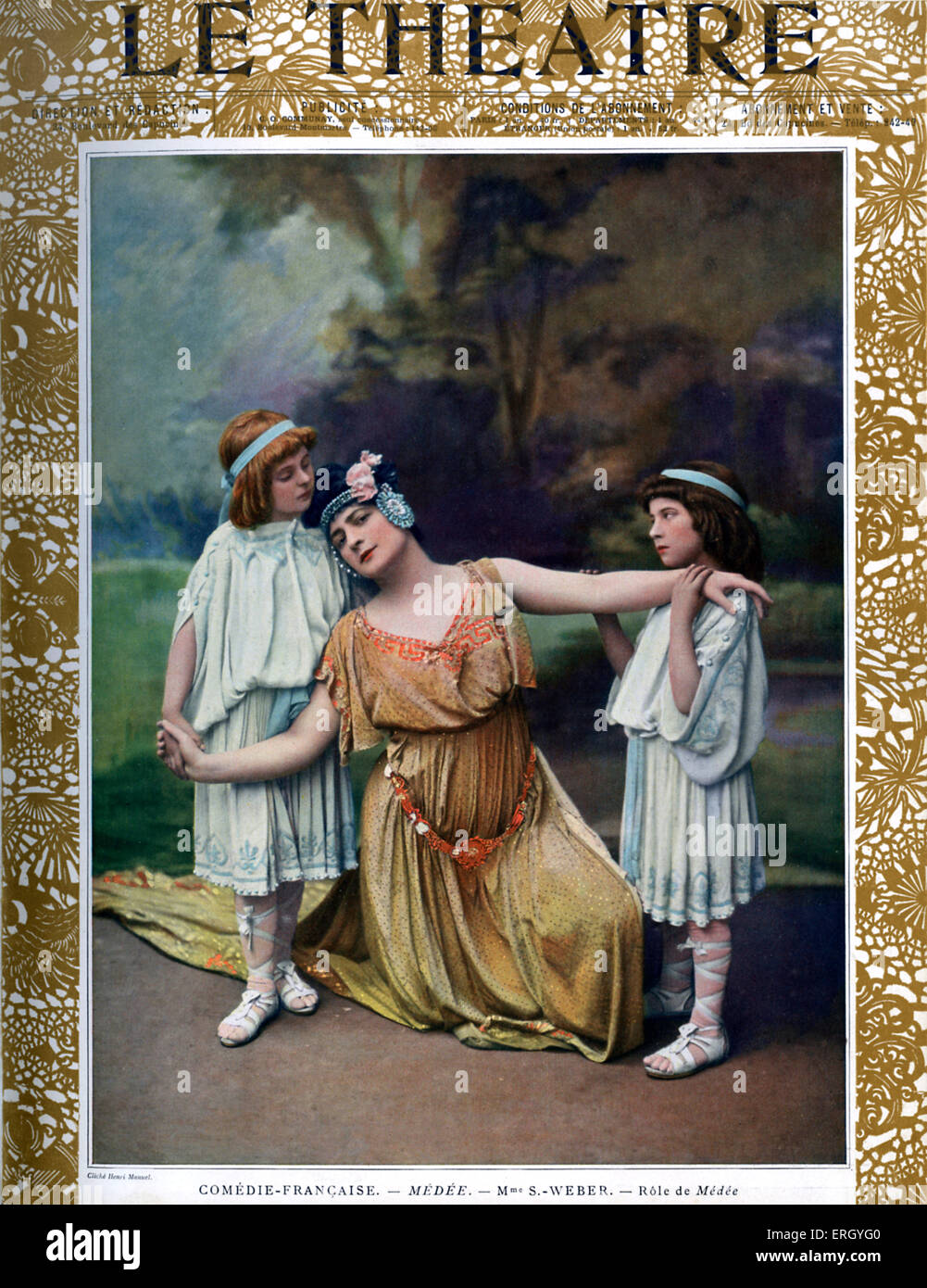 Segond Weber como Médée en 'Médée' (Medea), el drama en tres actos por Catulle Mendès en la Comedie Francaise de París. De julio de 1903. CM: Foto de stock