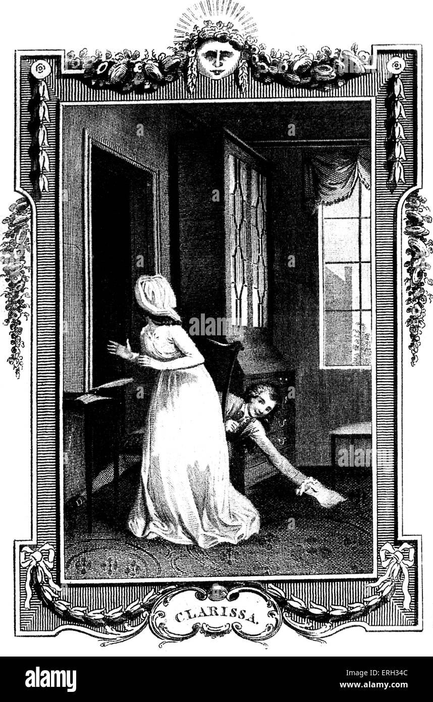 "Clarissa Harlowe; o la historia de una joven dama' por Samuel Richardson. Publicado por primera vez en 1778. Ilustración por Thomas Foto de stock