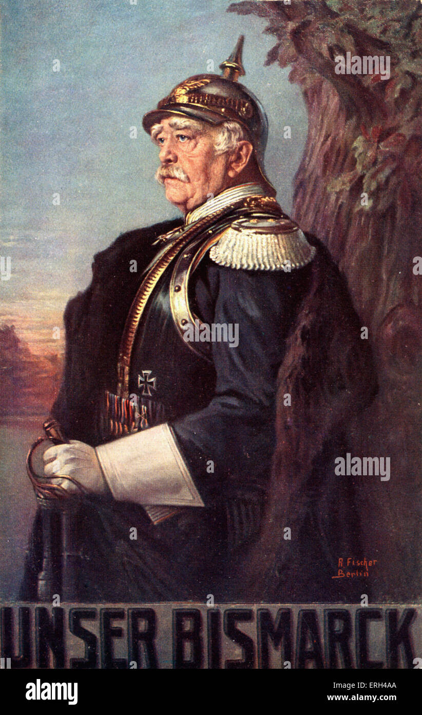 Otto von Bismarck retrato después un Fischer . Estadista Alemán y prusiano  supervisó y primer Canciller de Alemania alemán Fotografía de stock - Alamy