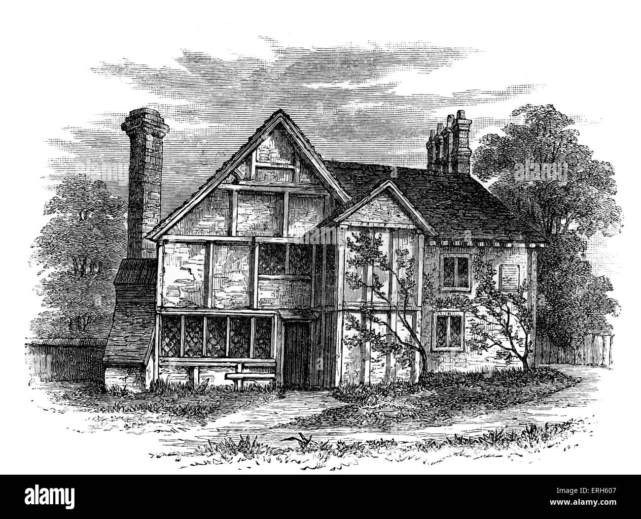 John Milton 's House en Chalfont St Giles, Bucks. Poeta y escritor inglés de 'paraíso perdido', el 9 de diciembre de 1608 - 8 de noviembre Foto de stock