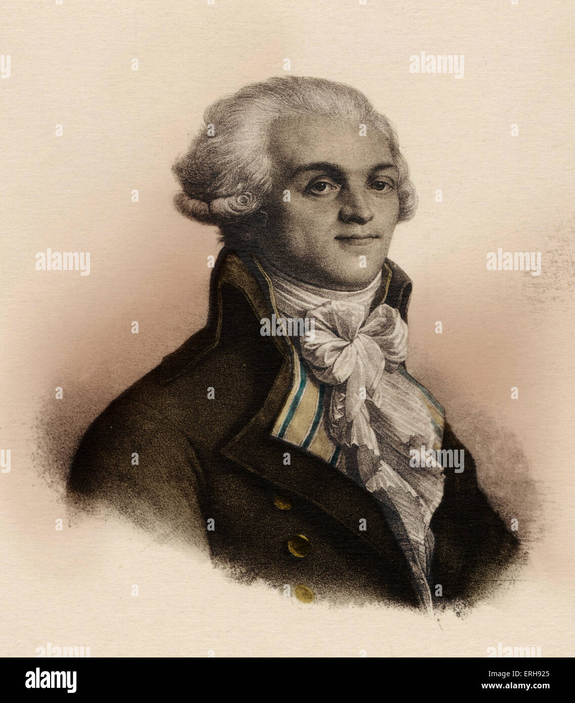 Robespierre Retrato líder revolucionario francés, conocido como "el incorruptible" nombre