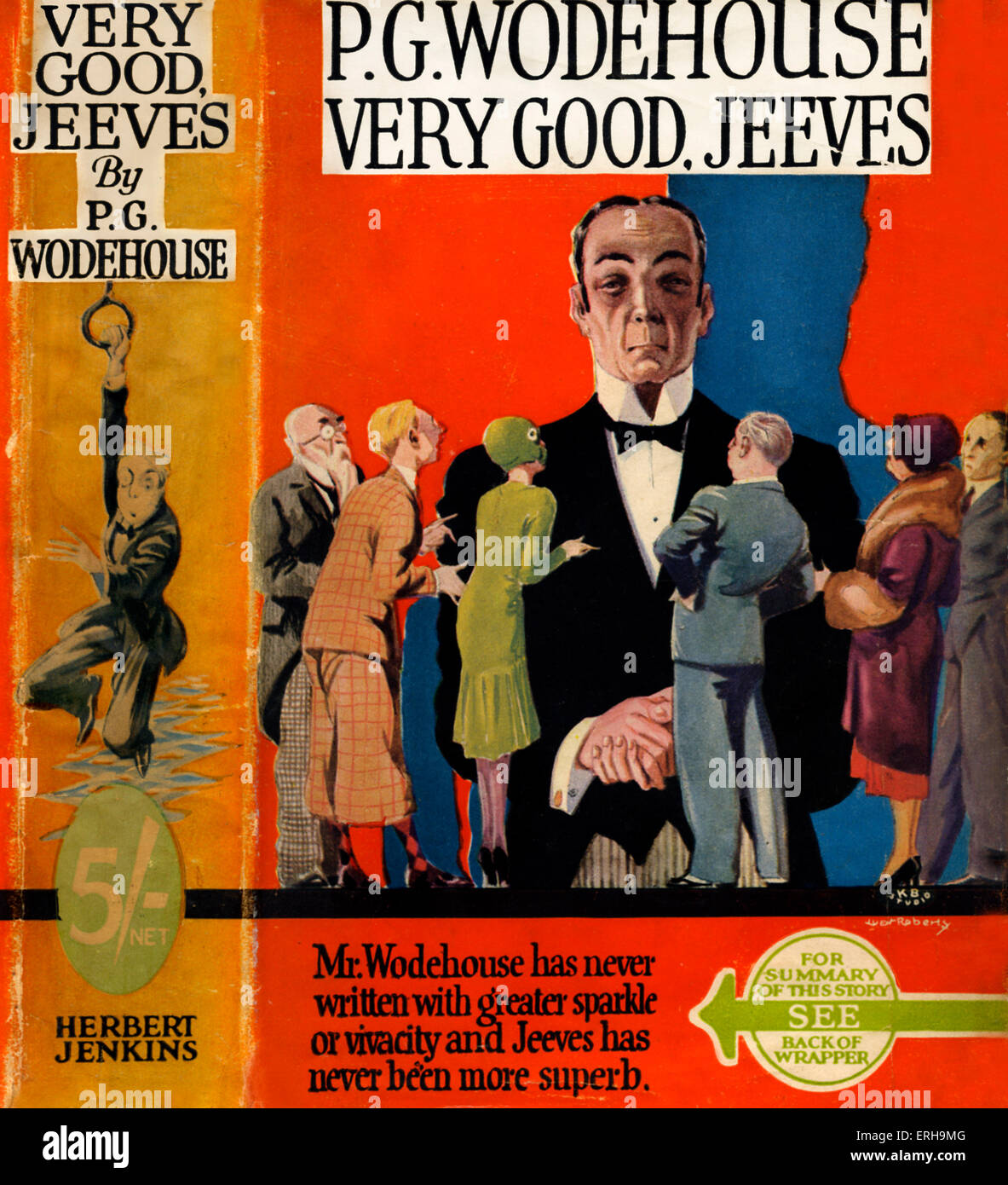 Muy bueno, Jeeves de P.G.Wodehouse. Tapa y lomo. Colección de once cuentos. PGW: Engilsh humorista y escritor, 15 Foto de stock