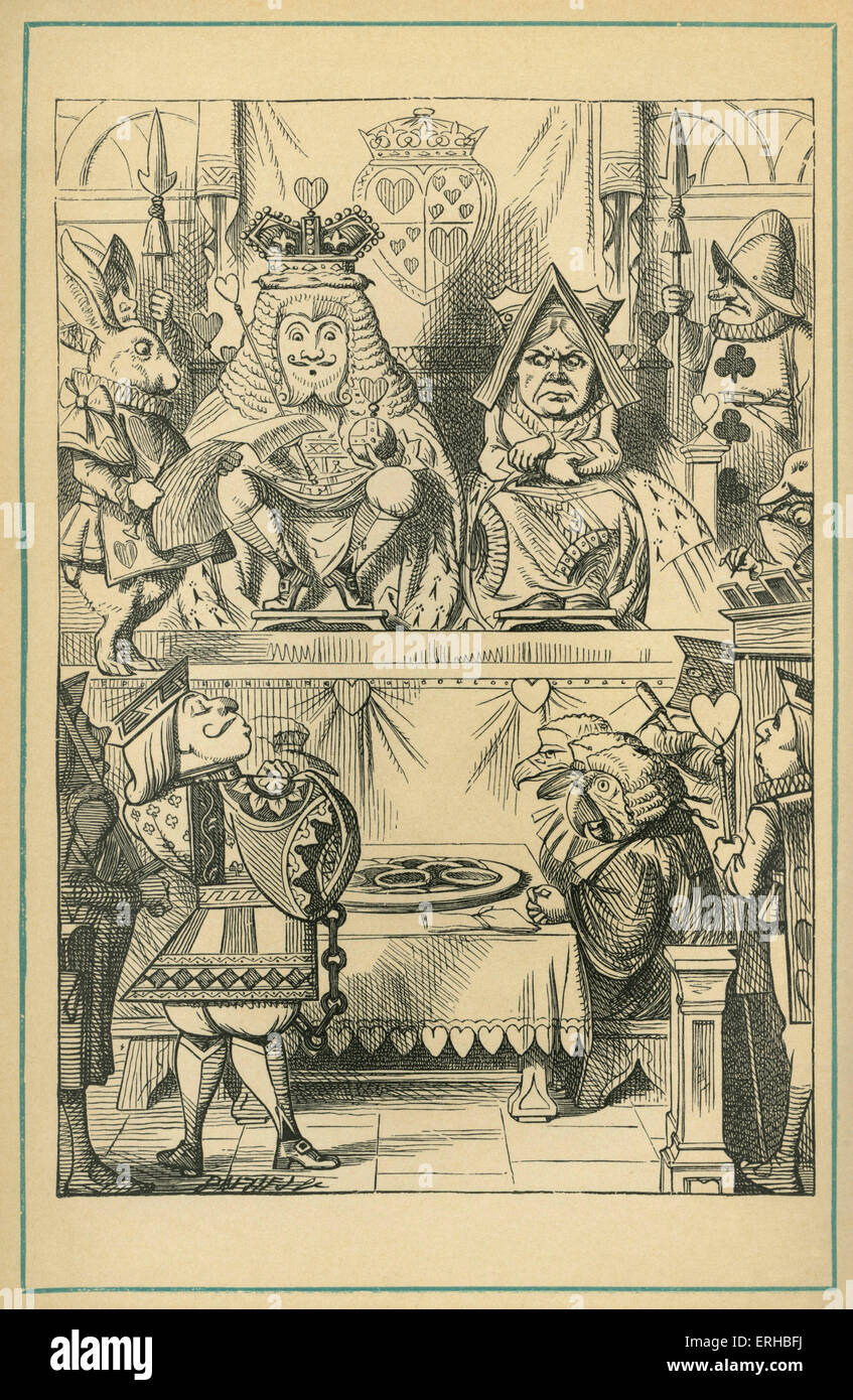 Lewis Carroll (1832-1898) libro "Alice's Adventures in Wonderland". Ilustrado por John Tenniel. El Rey y la reina de corazones Foto de stock