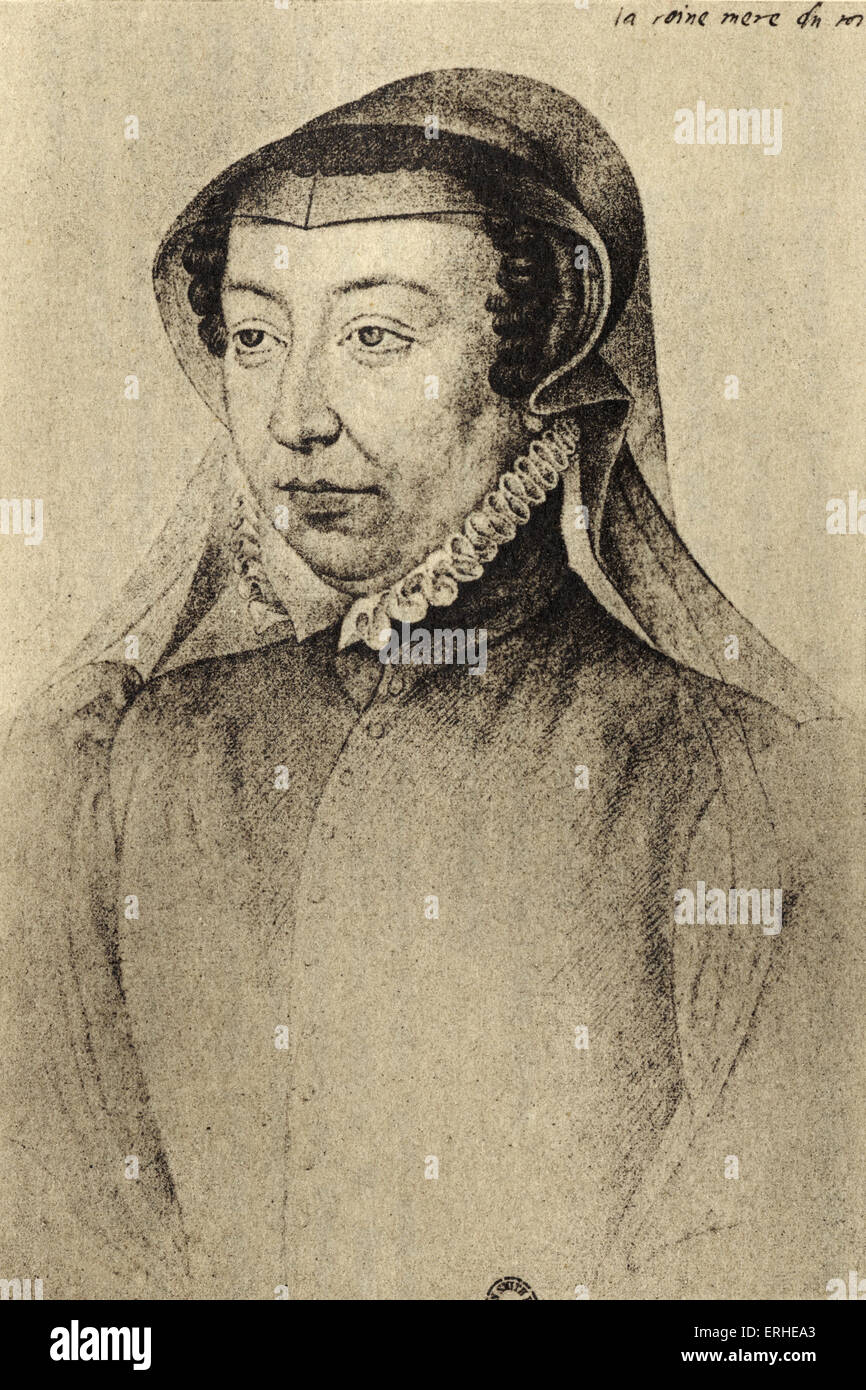 Catalina de / de Medici, hija de Lorenzo de Medici, esposa de Enrique II de Francia en 1533. Noble italiano / La reina el 13 de abril Foto de stock