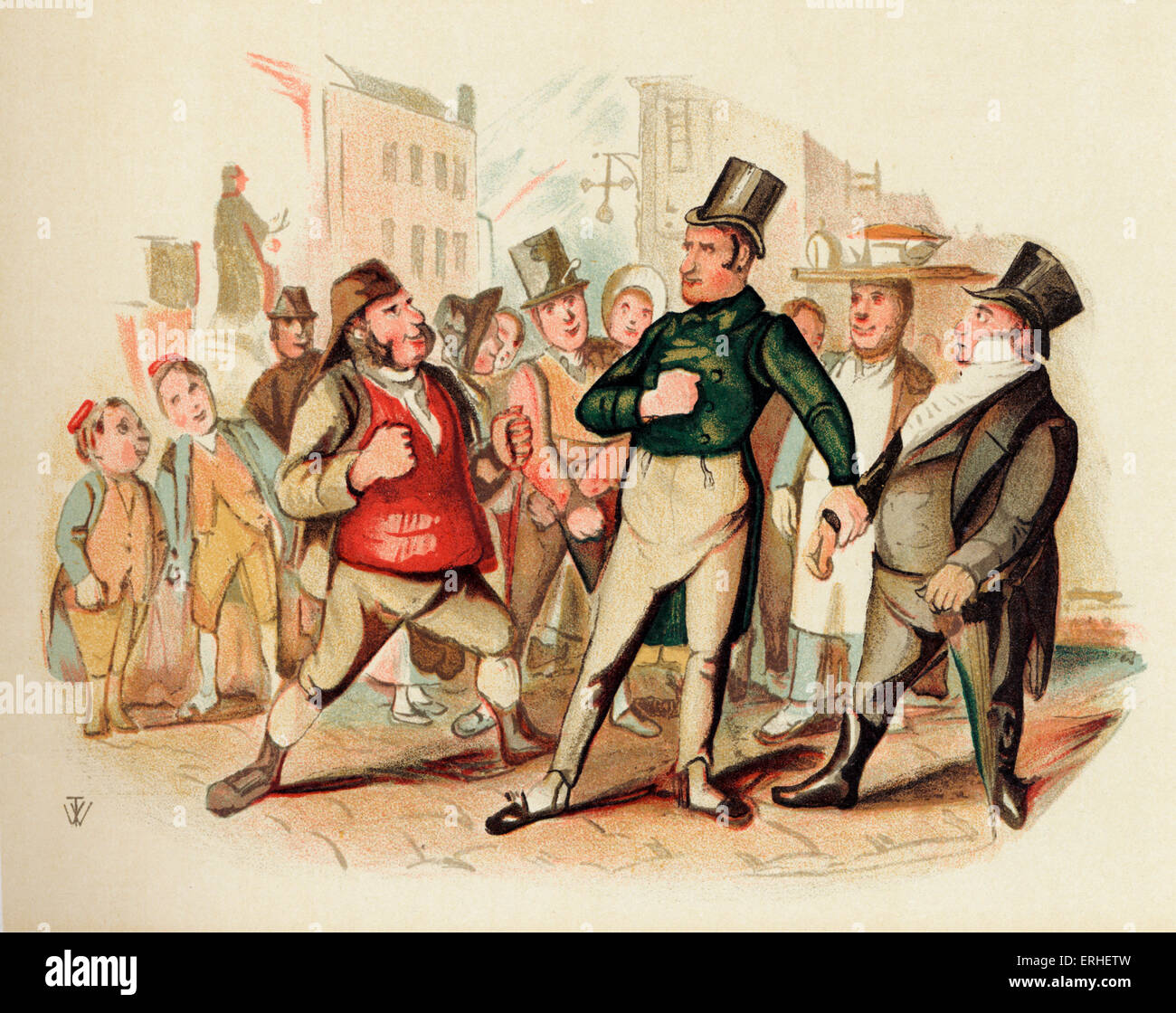 William Makepeace Thackeray 's dibujo ' filosofía práctica de Adán Buff ' para ilustrar ' Hombres de carácter ' por el inglés Foto de stock