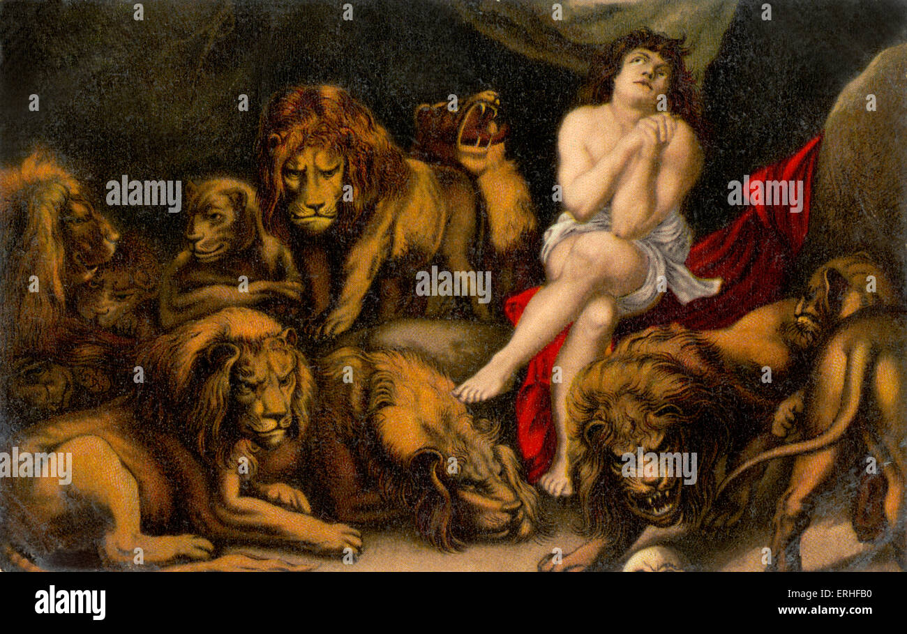 Daniel en el león 's den - ilustración bíblica por Peter Paul Rubens  antiguo testamento Fotografía de stock - Alamy