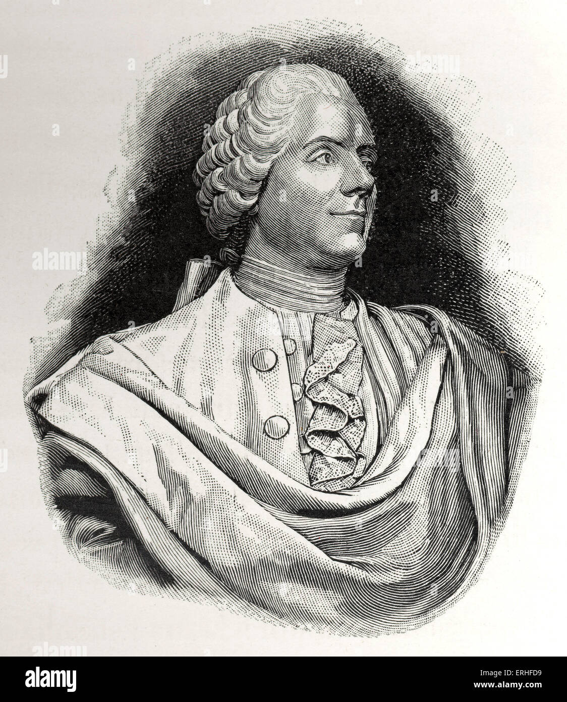 Pierre Marivaux - busto. El dramaturgo francés. 1688 - 1763 Foto de stock