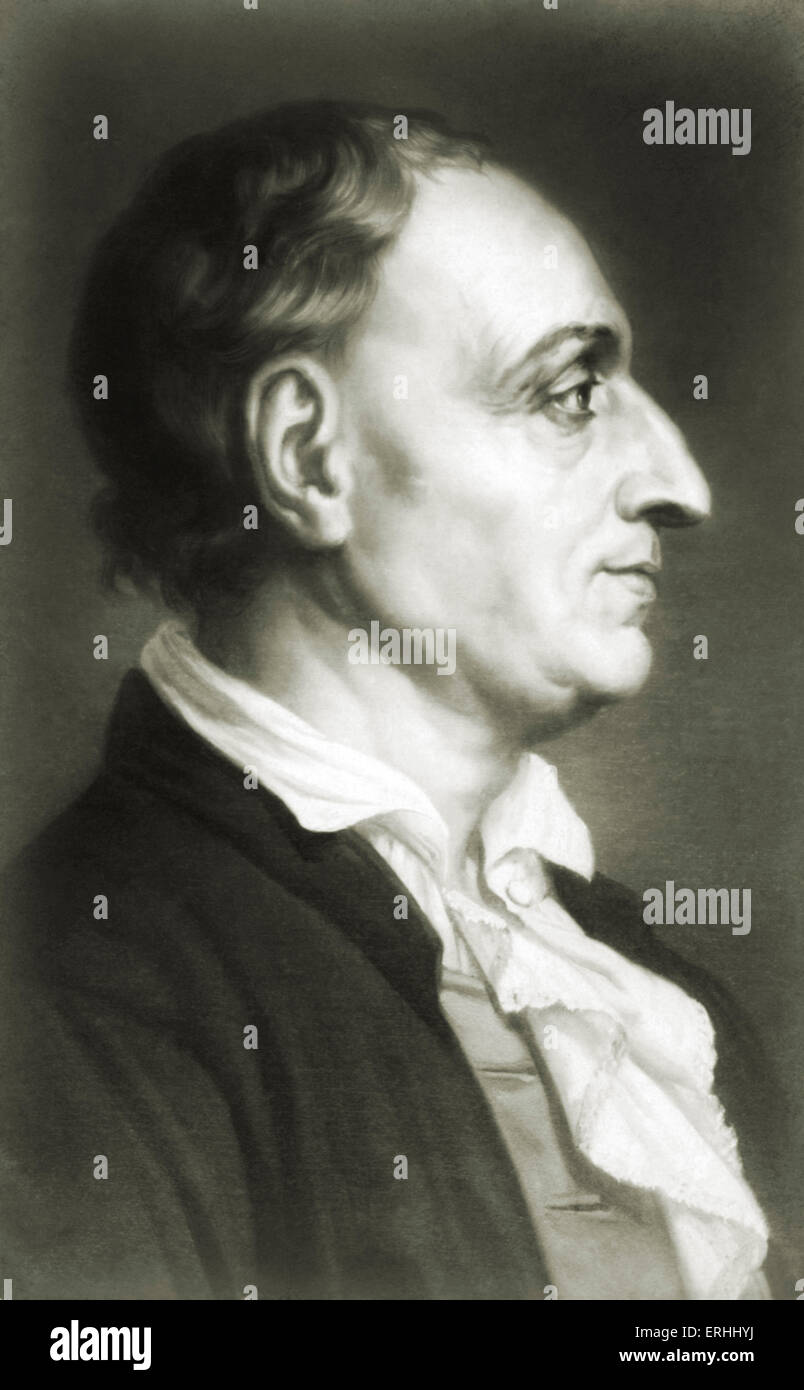 Denis Diderot - perfil retrato de la ilustración francesa filósofo y escritor y editor general de la famosa enciclopedia Foto de stock