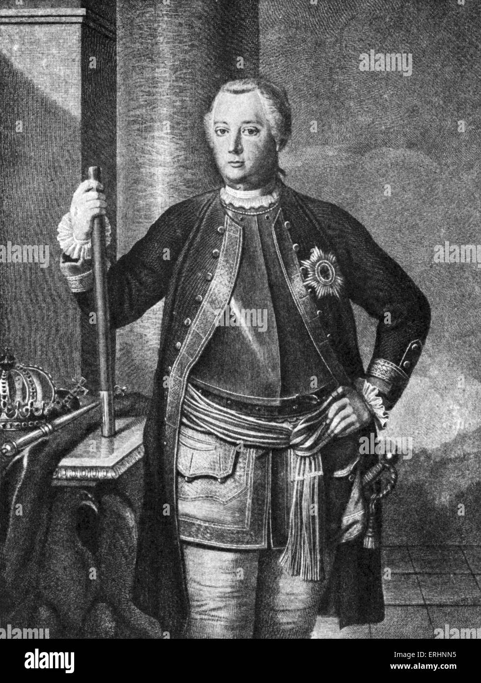 Federico Guillermo I, Rey de Prusia, como un hombre joven - grabado por König tras la pintura de Weidemann. FW: 14 de agosto de 1688 - 31 Foto de stock