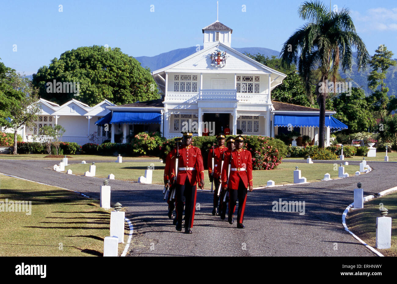 Residencia oficial del Gobierno en Kingston, Jamaica Foto de stock