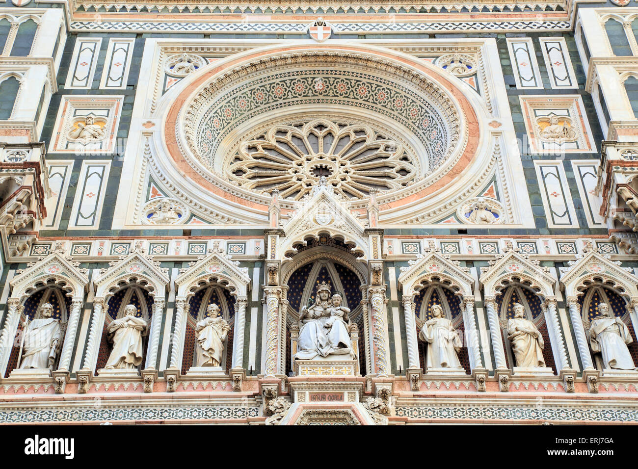 Detalle del Duomo de Florencia, la Catedral de Santa Maria del Fiore, Florencia. Foto de stock