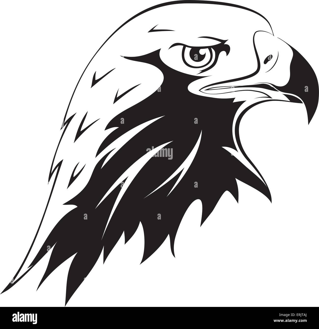 Un depredador salvaje. Tatuajes. Vector silueta negra de una cabeza de  águila Imagen Vector de stock - Alamy