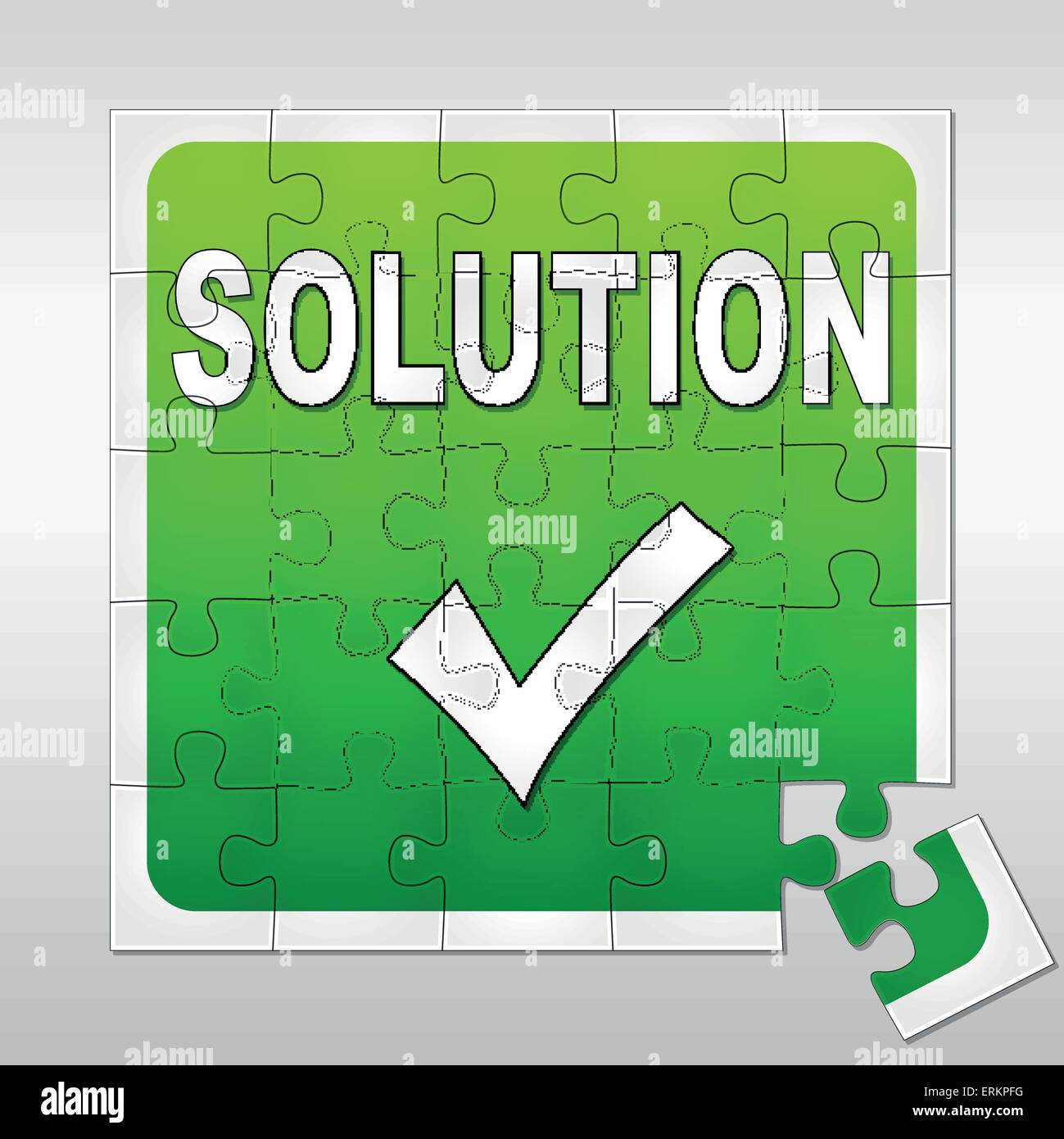 Ilustración vectorial de solución puzzle verde concepto Ilustración del Vector