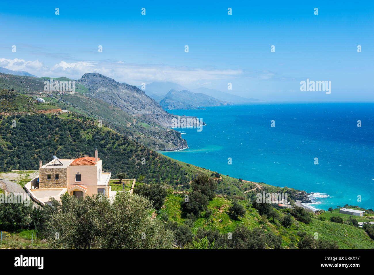 Vista sobre la costa sur de Creta, las Islas Griegas, Grecia, Europa Foto de stock