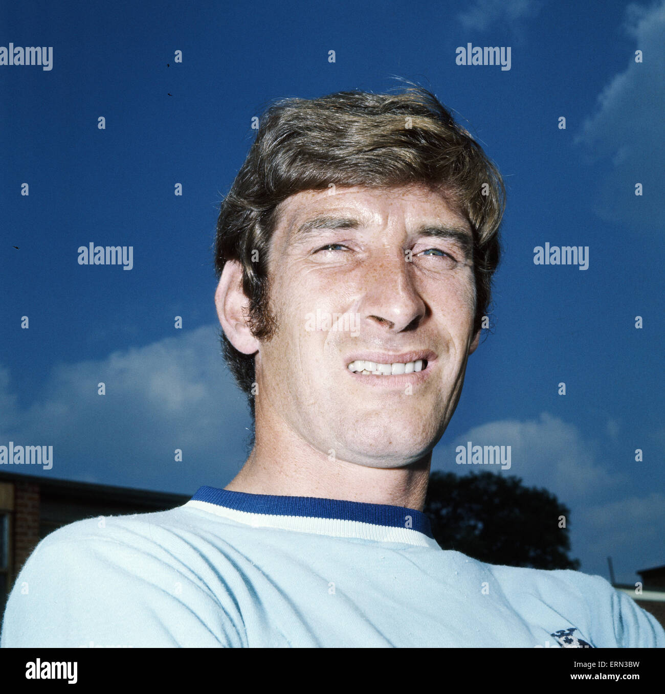 Futbolista de la ciudad de Coventry Geoff fuerte, julio de 1971. Foto de stock