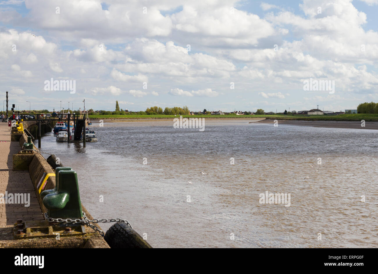 El Great Ouse en King's Lynn permitió a la ciudad para desarrollarse como un importante puerto comercial en la edad media Foto de stock